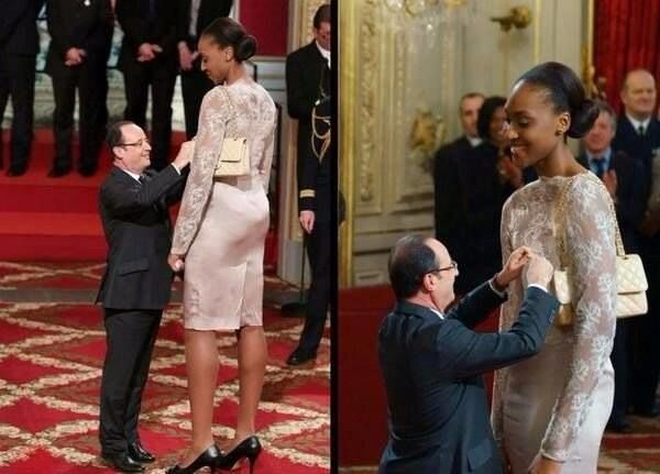 Интернет взорвало фото президента Франции с баскетболисткой